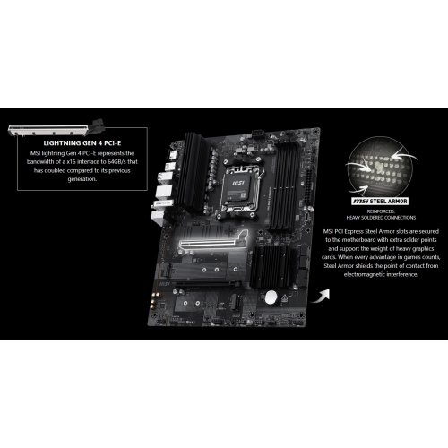 Материнская плата MSI PRO B840-S EVO WIFI6E (sAM5, AMD B840) купить в Украине: Киев, Днепр, Харьков, Одесса  | Проверка совместимости, низкая цена, отзывы, характеристики от TELEMART фото