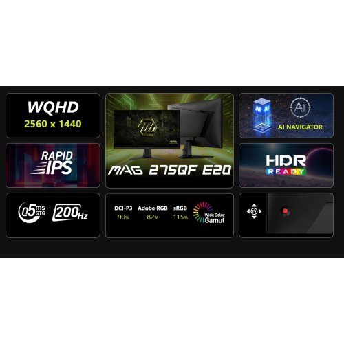 Монітор MSI 27" MAG 275QF E20 Black купити в Україні: Київ, Львів, Хмельницький, Тернопіль, Івано-Франківськ | Низька ціна, відгуки, характеристики від TELEMART фото