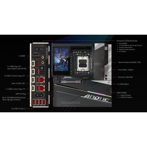 Материнська плата Gigabyte X870E AORUS XTREME X3D AI TOP (sAM5, AMD X870E) купити в Україні: Київ, Львів, Хмельницький, Тернопіль, Івано-Франківськ | Перевірка сумісності, низька ціна, відгуки, характеристики від TELEMART фото