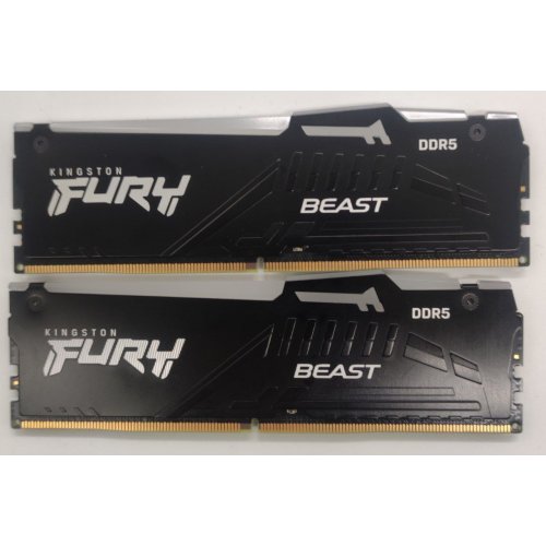 Озу Kingston DDR5 32GB (2x16GB) 6000MHz FURY Beast RGB Black (KF560C40BBAK2-32) (Восстановлено продавцом, 826735) купить в Украине: Киев, Днепр, Харьков, Одесса  | Проверка совместимости, низкая цена, отзывы, характеристики от TELEMART фото