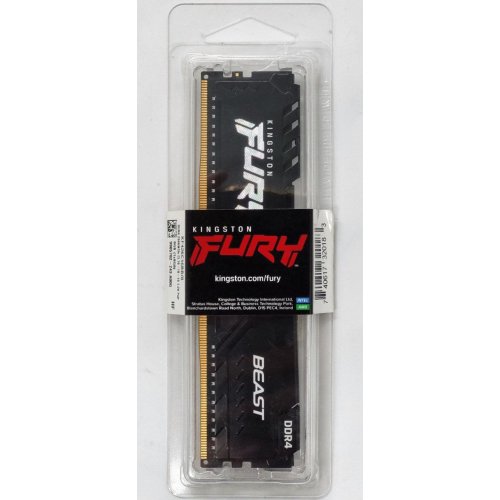Озу Kingston DDR4 8GB 2666Mhz FURY Beast Black (KF426C16BB/8) (Восстановлено продавцом, 826738) купить в Украине: Киев, Днепр, Харьков, Одесса  | Проверка совместимости, низкая цена, отзывы, характеристики от TELEMART фото