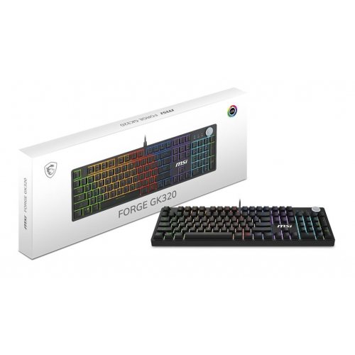 Клавіатура MSI FORGE GK320 Mechanical Red Switches Black купити в Україні: Київ, Львів, Хмельницький, Тернопіль, Івано-Франківськ | Низька ціна, відгуки, характеристики від TELEMART фото