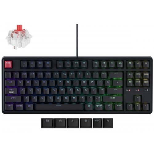 Клавіатура Keychron C3 Pro V2 87 Key RGB Hot-Swap Keychron Super Red Switch (C3PX-H1-UA) Black купити в Україні: Київ, Львів, Хмельницький, Тернопіль, Івано-Франківськ | Низька ціна, відгуки, характеристики від TELEMART фото