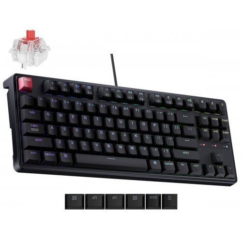 Клавіатура Keychron C3 Pro V2 87 Key RGB Hot-Swap Keychron Super Red Switch (C3PX-H1-UA) Black купити в Україні: Київ, Львів, Хмельницький, Тернопіль, Івано-Франківськ | Низька ціна, відгуки, характеристики від TELEMART фото
