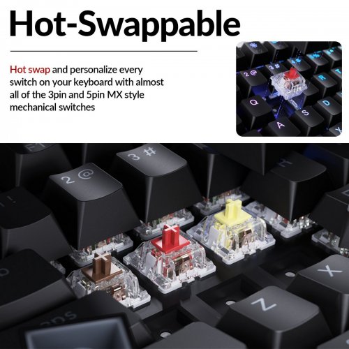 Клавіатура Keychron C3 Pro V2 87 Key RGB Hot-Swap Keychron Super Red Switch (C3PX-H1-UA) Black купити в Україні: Київ, Львів, Хмельницький, Тернопіль, Івано-Франківськ | Низька ціна, відгуки, характеристики від TELEMART фото