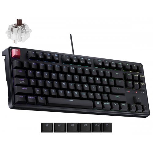 Клавіатура Keychron C3 Pro V2 87 Key RGB Hot-Swap Keychron Super Brown Switch (C3PX-H3-UA) Black купити в Україні: Київ, Львів, Хмельницький, Тернопіль, Івано-Франківськ | Низька ціна, відгуки, характеристики від TELEMART фото
