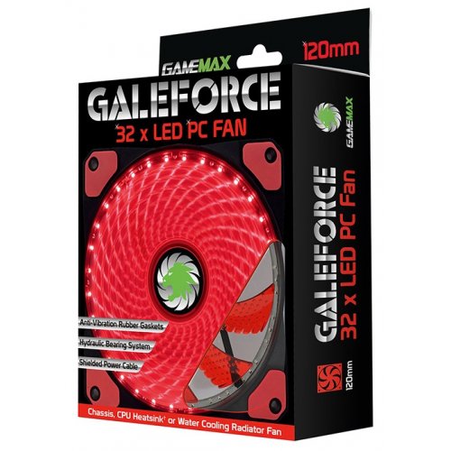 Продать Кулер для корпуса GAMEMAX GaleForce LED Red (GMX-GF12R) по Trade-In интернет-магазине Телемарт - Киев, Днепр, Украина фото