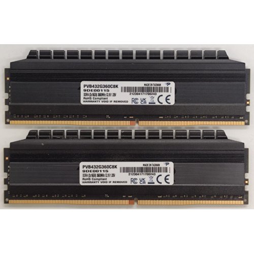 Озп Patriot DDR4 32GB (2x16GB) 3600Mhz Viper 4 Blackout (PVB432G360C8K) (Відновлено продавцем, 826998) купити в Україні: Київ, Львів, Хмельницький, Тернопіль, Івано-Франківськ | Перевірка сумісності, низька ціна, відгуки, характеристики від TELEMART фото