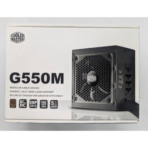 Блок живлення Cooler Master G550M 500W (RS550-AMAAB1-EU) (Відновлено продавцем, 827008) купити в Україні: Київ, Львів, Хмельницький, Тернопіль, Івано-Франківськ | Перевірка сумісності, низька ціна, відгуки, характеристики від TELEMART фото