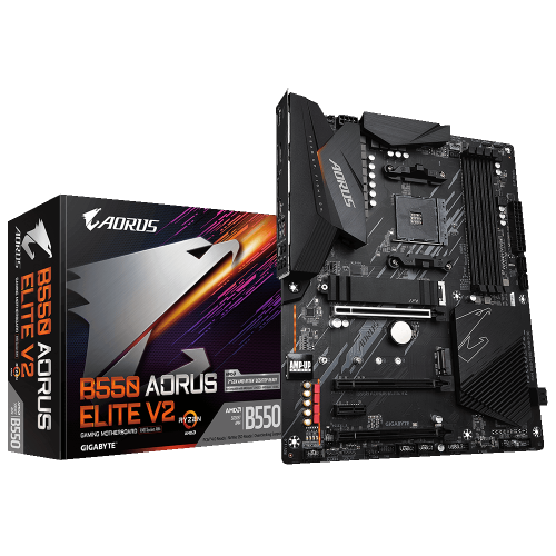Материнська плата Gigabyte B550 AORUS ELITE V2 (sAM4, AMD B550) (Відновлено продавцем, 827022) купити в Україні: Київ, Львів, Хмельницький, Тернопіль, Івано-Франківськ | Перевірка сумісності, низька ціна, відгуки, характеристики від TELEMART фото