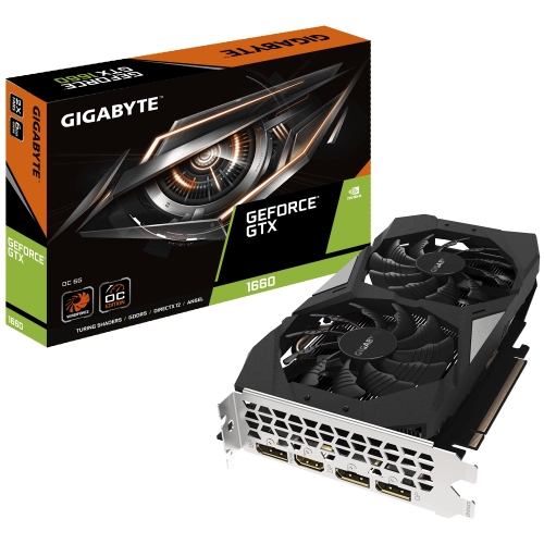 Відеокарта Gigabyte GeForce GTX 1660 OC 6144MB (GV-N1660OC-6GD) (Відновлено продавцем, 827079) купити в Україні: Київ, Львів, Хмельницький, Тернопіль, Івано-Франківськ | Перевірка сумісності, низька ціна, відгуки, характеристики від TELEMART фото