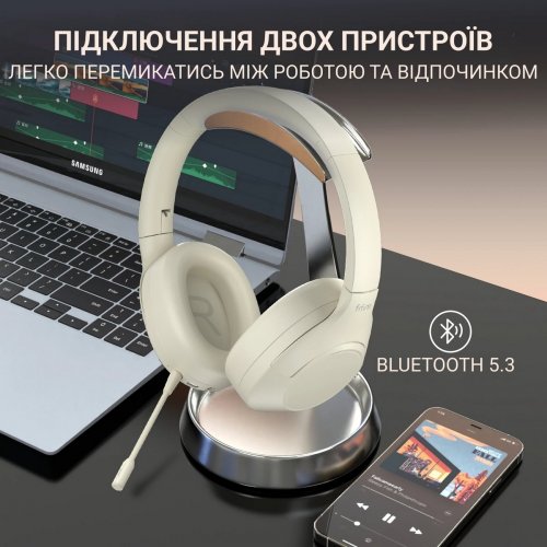 Уценка наушники Fifine X3 Wireless Beige (Вскрытая упаковка, 827087) купить в Украине: Киев, Днепр, Харьков, Одесса  | Низкая цена, отзывы, характеристики от TELEMART фото