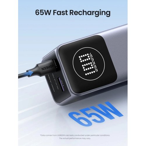 Уценка powerbank Ugreen PB724 12000mAh 100W (35526B) Grey (Вскрытая упаковка, 827248) купить в Украине: Киев, Днепр, Харьков, Одесса  | Низкая цена, отзывы, характеристики от TELEMART фото