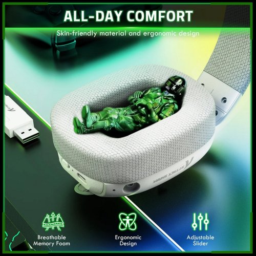 Навушники Attack Shark L80 Pro Wireless (AS-6972792470610-PRO-W) White купити в Україні: Київ, Львів, Хмельницький, Тернопіль, Івано-Франківськ | Низька ціна, відгуки, характеристики від TELEMART фото