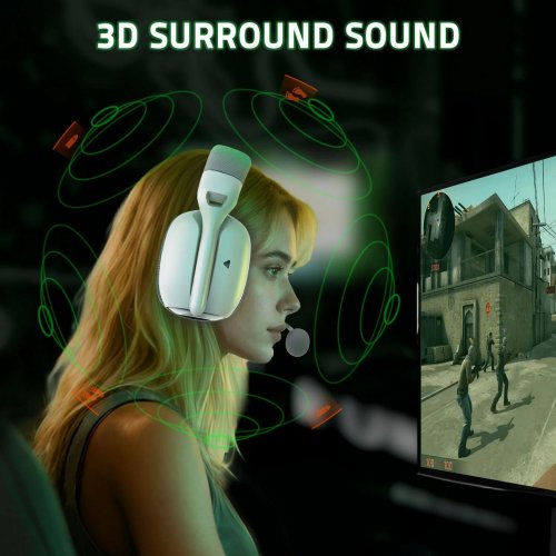 Навушники Attack Shark L80 Pro Wireless (AS-6972792470610-PRO-W) White купити в Україні: Київ, Львів, Хмельницький, Тернопіль, Івано-Франківськ | Низька ціна, відгуки, характеристики від TELEMART фото