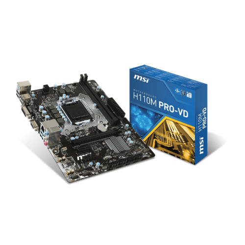 Материнская плата MSI H110M PRO-VD (s1151, Intel H110) (Восстановлено продавцом, 827527) купить в Украине: Киев, Днепр, Харьков, Одесса  | Проверка совместимости, низкая цена, отзывы, характеристики от TELEMART фото