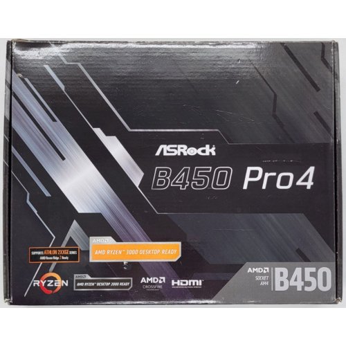 Материнська плата AsRock B450 Pro4 (sAM4, AMD B450) (Відновлено продавцем, 827528) купити в Україні: Київ, Львів, Хмельницький, Тернопіль, Івано-Франківськ | Перевірка сумісності, низька ціна, відгуки, характеристики від TELEMART фото