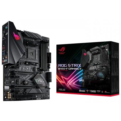 Материнська плата Asus ROG STRIX B450-F GAMING II (sAM4, AMD B450) (Відновлено продавцем, 827532) купити в Україні: Київ, Львів, Хмельницький, Тернопіль, Івано-Франківськ | Перевірка сумісності, низька ціна, відгуки, характеристики від TELEMART фото