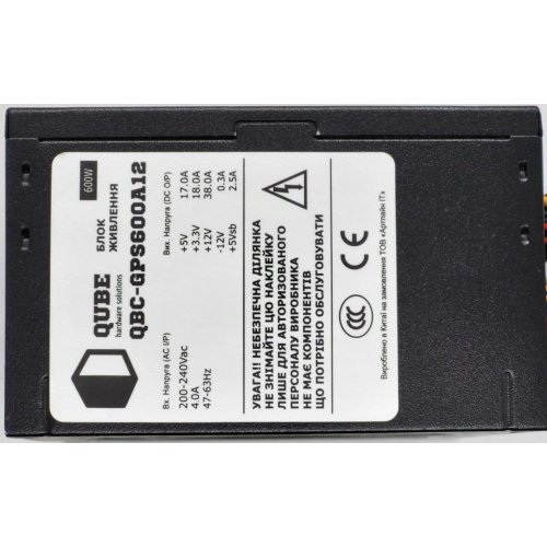 Блок питания QUBE 80+ 600W (QBC-GPS600A12) (Восстановлено продавцом, 827535) купить в Украине: Киев, Днепр, Харьков, Одесса  | Проверка совместимости, низкая цена, отзывы, характеристики от TELEMART фото