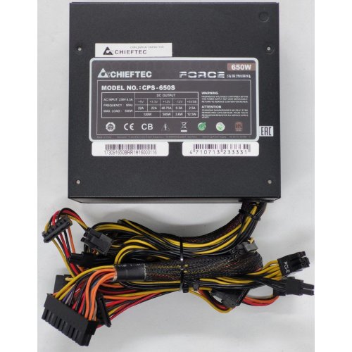Блок живлення CHIEFTEC Force 650W (CPS-650S) (Відновлено продавцем, 827536) купити в Україні: Київ, Львів, Хмельницький, Тернопіль, Івано-Франківськ | Перевірка сумісності, низька ціна, відгуки, характеристики від TELEMART фото