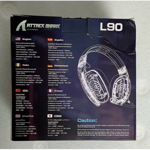 Уцінка навушники Attack Shark L90 Wireless (AS-L90-B) Black (Пошкоджено пакування, 827540) купити в Україні: Київ, Львів, Хмельницький, Тернопіль, Івано-Франківськ | Низька ціна, відгуки, характеристики від TELEMART фото