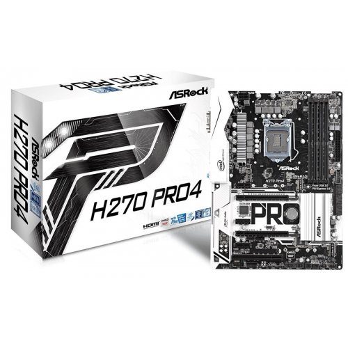 Материнская плата AsRock H270 Pro4 (s1151, Intel H270) (Восстановлено продавцом, 827784) купить в Украине: Киев, Днепр, Харьков, Одесса  | Проверка совместимости, низкая цена, отзывы, характеристики от TELEMART фото