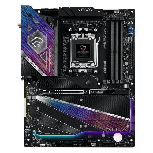 Материнська плата AsRock X870 Nova WiFi (sAM5, AMD X870) купити в Україні: Київ, Львів, Хмельницький, Тернопіль, Івано-Франківськ | Перевірка сумісності, низька ціна, відгуки, характеристики від TELEMART фото