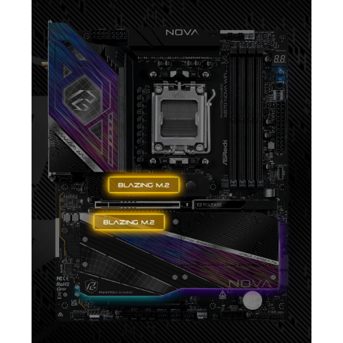 Материнська плата AsRock X870 Nova WiFi (sAM5, AMD X870) купити в Україні: Київ, Львів, Хмельницький, Тернопіль, Івано-Франківськ | Перевірка сумісності, низька ціна, відгуки, характеристики від TELEMART фото