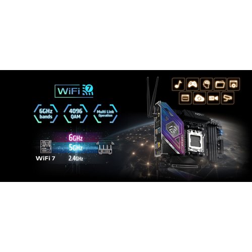 Материнська плата AsRock X870 Nova WiFi (sAM5, AMD X870) купити в Україні: Київ, Львів, Хмельницький, Тернопіль, Івано-Франківськ | Перевірка сумісності, низька ціна, відгуки, характеристики від TELEMART фото