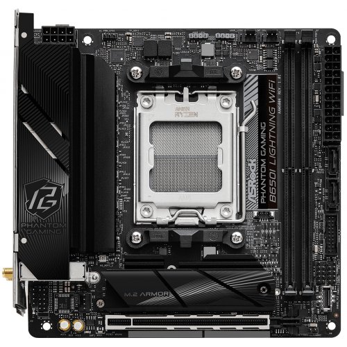 Материнська плата AsRock B650I Lightning WiFi (sAM5, AMD B650) купити в Україні: Київ, Львів, Хмельницький, Тернопіль, Івано-Франківськ | Перевірка сумісності, низька ціна, відгуки, характеристики від TELEMART фото