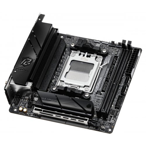 Материнська плата AsRock B650I Lightning WiFi (sAM5, AMD B650) купити в Україні: Київ, Львів, Хмельницький, Тернопіль, Івано-Франківськ | Перевірка сумісності, низька ціна, відгуки, характеристики від TELEMART фото