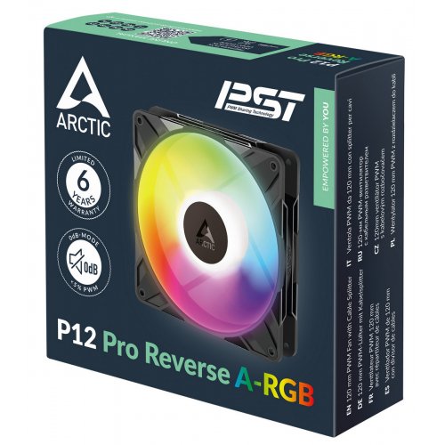 Набір кулерів для корпусу Arctic P12 Pro Reverse A-RGB (3-Fan Pack) (ACFAN00333A) Black купити в Україні: Київ, Львів, Хмельницький, Тернопіль, Івано-Франківськ | Перевірка сумісності, низька ціна, відгуки, характеристики від TELEMART фото