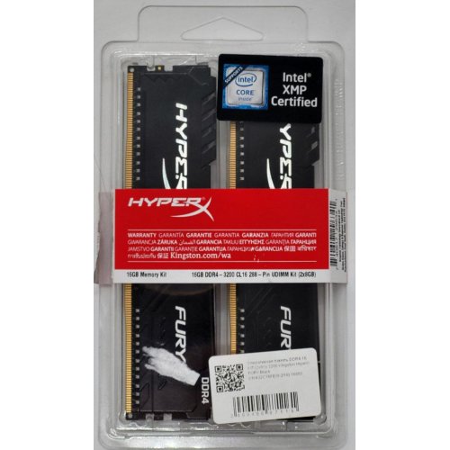 Озу HyperX DDR4 16GB (2x8GB) 3200Mhz Fury Black (HX432C16FB3K2/16) (Восстановлено продавцом, 828589) купить в Украине: Киев, Днепр, Харьков, Одесса  | Проверка совместимости, низкая цена, отзывы, характеристики от TELEMART фото
