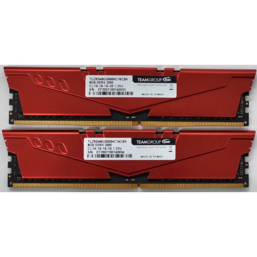 Озу Team DDR4 16GB (2x8GB) 3000Mhz T-Force Vulcan Z Red (TLZRD416G3000HC16CDC01) (Восстановлено продавцом, 828599) купить в Украине: Киев, Днепр, Харьков, Одесса  | Проверка совместимости, низкая цена, отзывы, характеристики от TELEMART фото