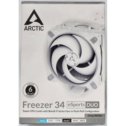 Кулер Arctic Freezer 34 eSports DUO (ACFRE00074A) Grey/White (Відновлено продавцем, 828605) купити в Україні: Київ, Львів, Хмельницький, Тернопіль, Івано-Франківськ | Перевірка сумісності, низька ціна, відгуки, характеристики від TELEMART фото
