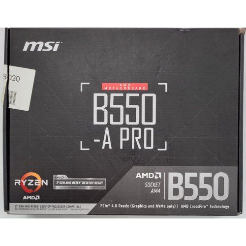 Материнська плата MSI B550-A PRO (sAM4, AMD B550) (Відновлено продавцем, 828614) купити в Україні: Київ, Львів, Хмельницький, Тернопіль, Івано-Франківськ | Перевірка сумісності, низька ціна, відгуки, характеристики від TELEMART фото