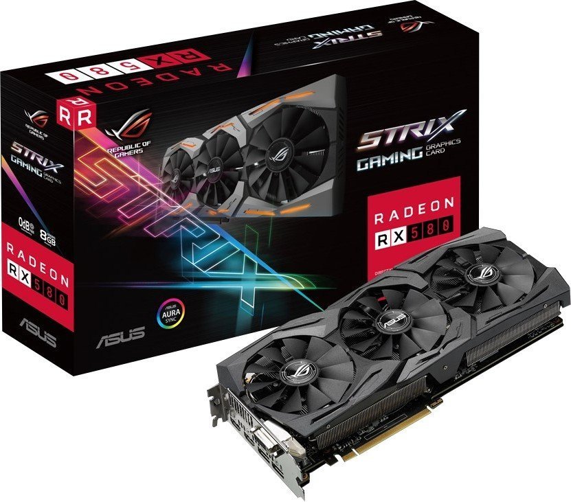 Видеокарта Asus ROG Radeon RX 580 STRIX OC 8192MB (ROG-STRIX-RX580-O8G ...