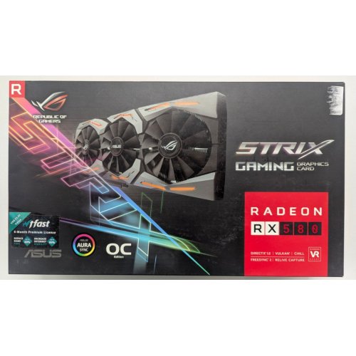 Видеокарта Asus ROG Radeon RX 580 STRIX OC 8192MB (ROG-STRIX-RX580-O8G-GAMING) (Восстановлено продавцом, 828654) купить в Украине: Киев, Днепр, Харьков, Одесса  | Проверка совместимости, низкая цена, отзывы, характеристики от TELEMART фото