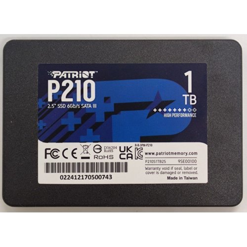 Ssd-диск Patriot P210 1TB 2.5" (P210S1TB25) (Відновлено продавцем, 828677) купити в Україні: Київ, Львів, Хмельницький, Тернопіль, Івано-Франківськ | Перевірка сумісності, низька ціна, відгуки, характеристики від TELEMART фото