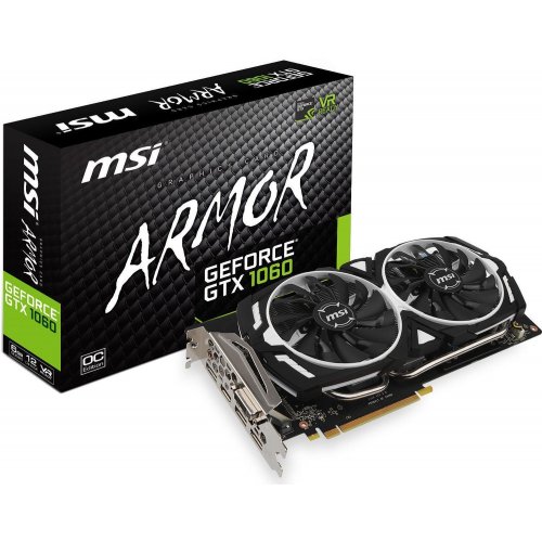Видеокарта MSI GeForce GTX 1060 ARMOR 6144MB (GTX 1060 ARMOR 6G) (Восстановлено продавцом, 828691) купить в Украине: Киев, Днепр, Харьков, Одесса  | Проверка совместимости, низкая цена, отзывы, характеристики от TELEMART фото