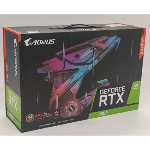 Видеокарта Gigabyte GeForce RTX 3080 AORUS MASTER 10240MB (GV-N3080AORUS M-10GD 3.0) (Восстановлено продавцом, 828761) купить в Украине: Киев, Днепр, Харьков, Одесса  | Проверка совместимости, низкая цена, отзывы, характеристики от TELEMART фото