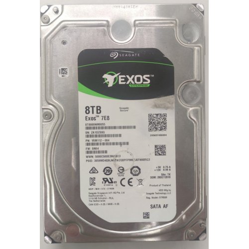 Жорсткий диск Seagate Enterprise Capacity 8TB 256MB 7200RPM 3.5" (ST8000NM0055) (Відновлено продавцем, 828772) купити в Україні: Київ, Львів, Хмельницький, Тернопіль, Івано-Франківськ | Перевірка сумісності, низька ціна, відгуки, характеристики від TELEMART фото