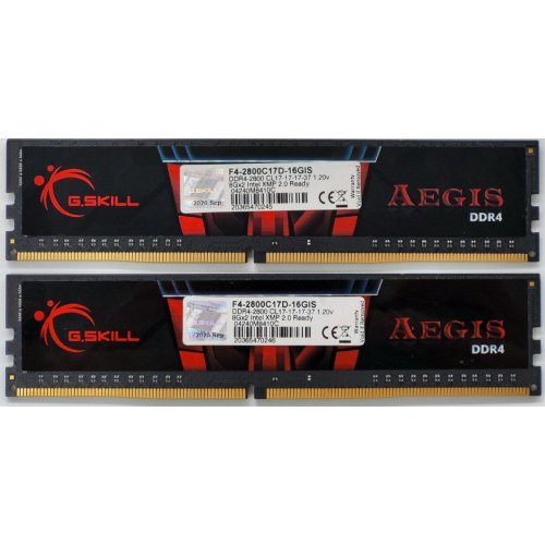 Озп G.Skill DDR4 16GB (2x8GB) 2800Mhz Aegis (F4-2800C17D-16GIS) (Відновлено продавцем, 828816) купити в Україні: Київ, Львів, Хмельницький, Тернопіль, Івано-Франківськ | Перевірка сумісності, низька ціна, відгуки, характеристики від TELEMART фото