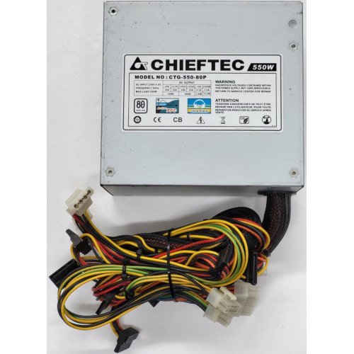 Блок питания CHIEFTEC A-80 550W (CTG-550-80P) (Восстановлено продавцом, 828830) купить в Украине: Киев, Днепр, Харьков, Одесса  | Проверка совместимости, низкая цена, отзывы, характеристики от TELEMART фото