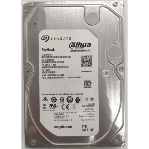 Жорсткий диск Seagate SkyHawk Surveillance 8TB 256MB 7200RPM 3.5" (ST8000VX004) (Відновлено продавцем, 828836) купити в Україні: Київ, Львів, Хмельницький, Тернопіль, Івано-Франківськ | Перевірка сумісності, низька ціна, відгуки, характеристики від TELEMART фото