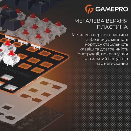 Клавиатура GamePro Genesis Metallic MK110 Outemu Red Swithes Black купить в Украине: Киев, Днепр, Харьков, Одесса  | Низкая цена, отзывы, характеристики от TELEMART фото