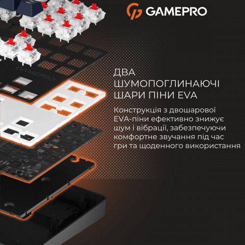 Клавиатура GamePro Genesis Metallic MK110 Outemu Red Swithes Black купить в Украине: Киев, Днепр, Харьков, Одесса  | Низкая цена, отзывы, характеристики от TELEMART фото