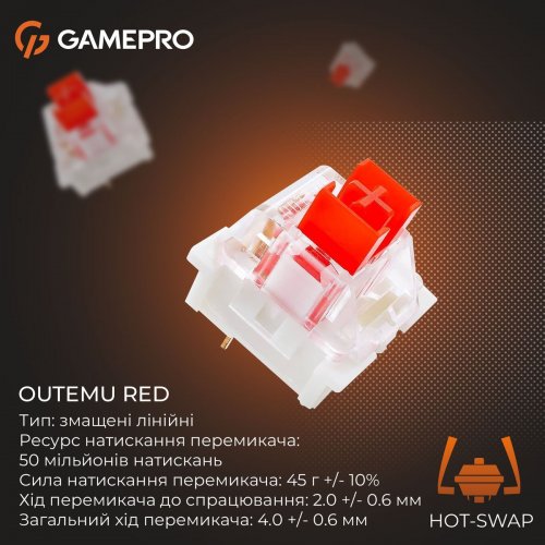 Клавиатура GamePro Genesis Metallic MK110 Outemu Red Swithes Black купить в Украине: Киев, Днепр, Харьков, Одесса  | Низкая цена, отзывы, характеристики от TELEMART фото