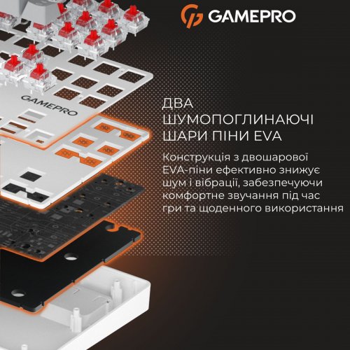 Клавиатура GamePro Genesis Metallic MK110 Outemu Red Swithes White купить в Украине: Киев, Днепр, Харьков, Одесса  | Низкая цена, отзывы, характеристики от TELEMART фото