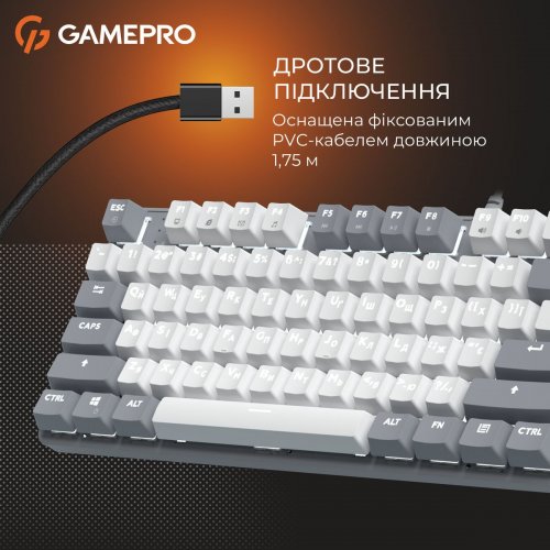 Клавиатура GamePro Genesis Metallic MK110 Outemu Red Swithes Gray купить в Украине: Киев, Днепр, Харьков, Одесса  | Низкая цена, отзывы, характеристики от TELEMART фото